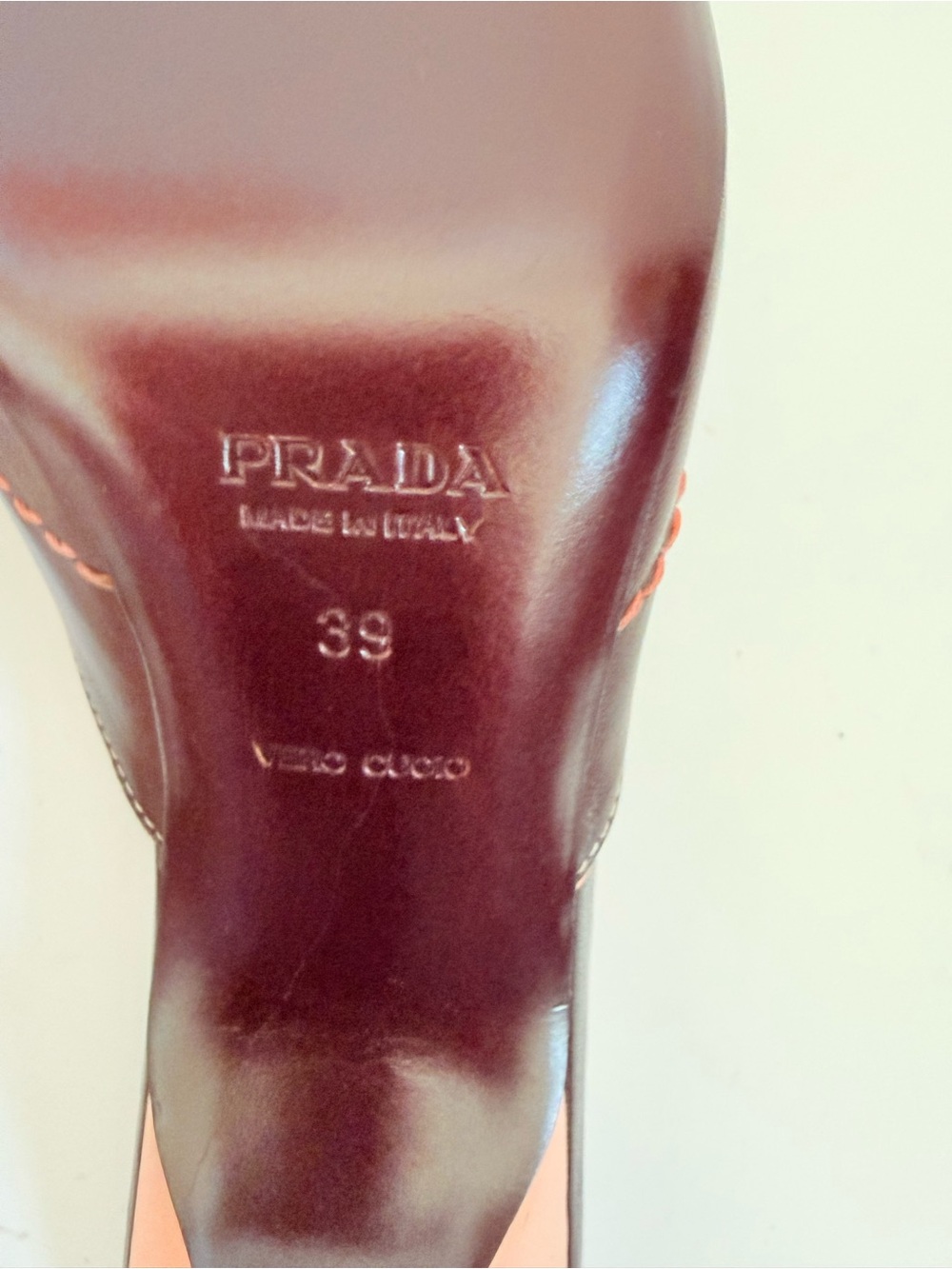 Prada SS 2002 Vintage Cacao Pink Bow Eyelet Leather Mules Heels 39 - Picture 9 of 12